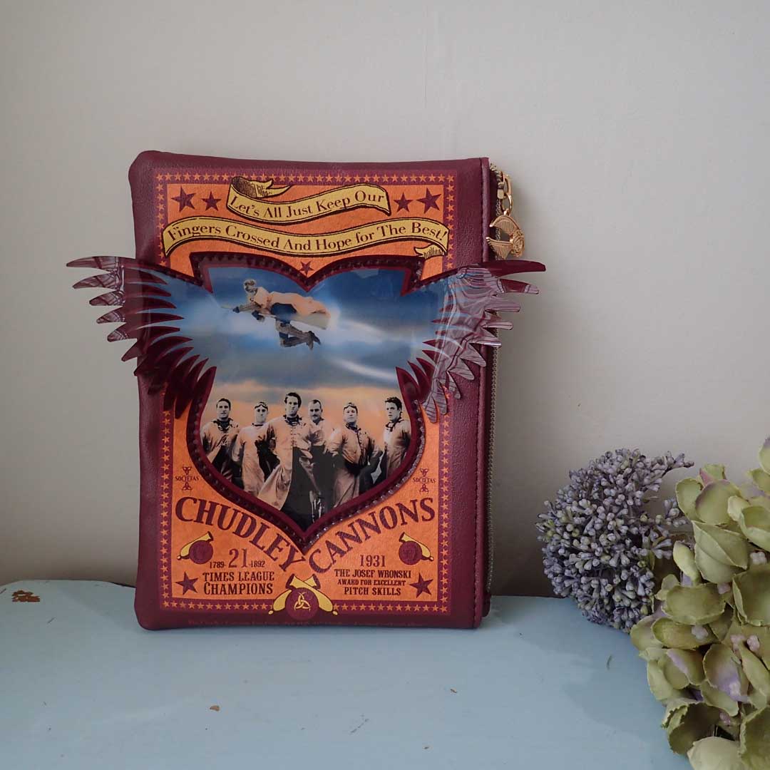 Harry Potter×Flappe チャドリーキャノンズポスターポーチ WINE