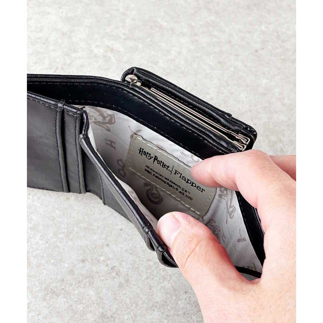 Harry Potter×Flapper ホグワーツエンブレムミニウォレット BK