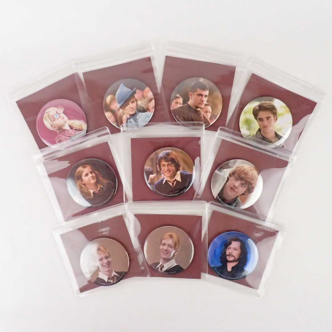 ハリーポッター　flapper 缶バッジ　ルーナラブグッド　9個セット Harry Potter×Flapper フィルムアート缶バッチミラー3 ルーナ