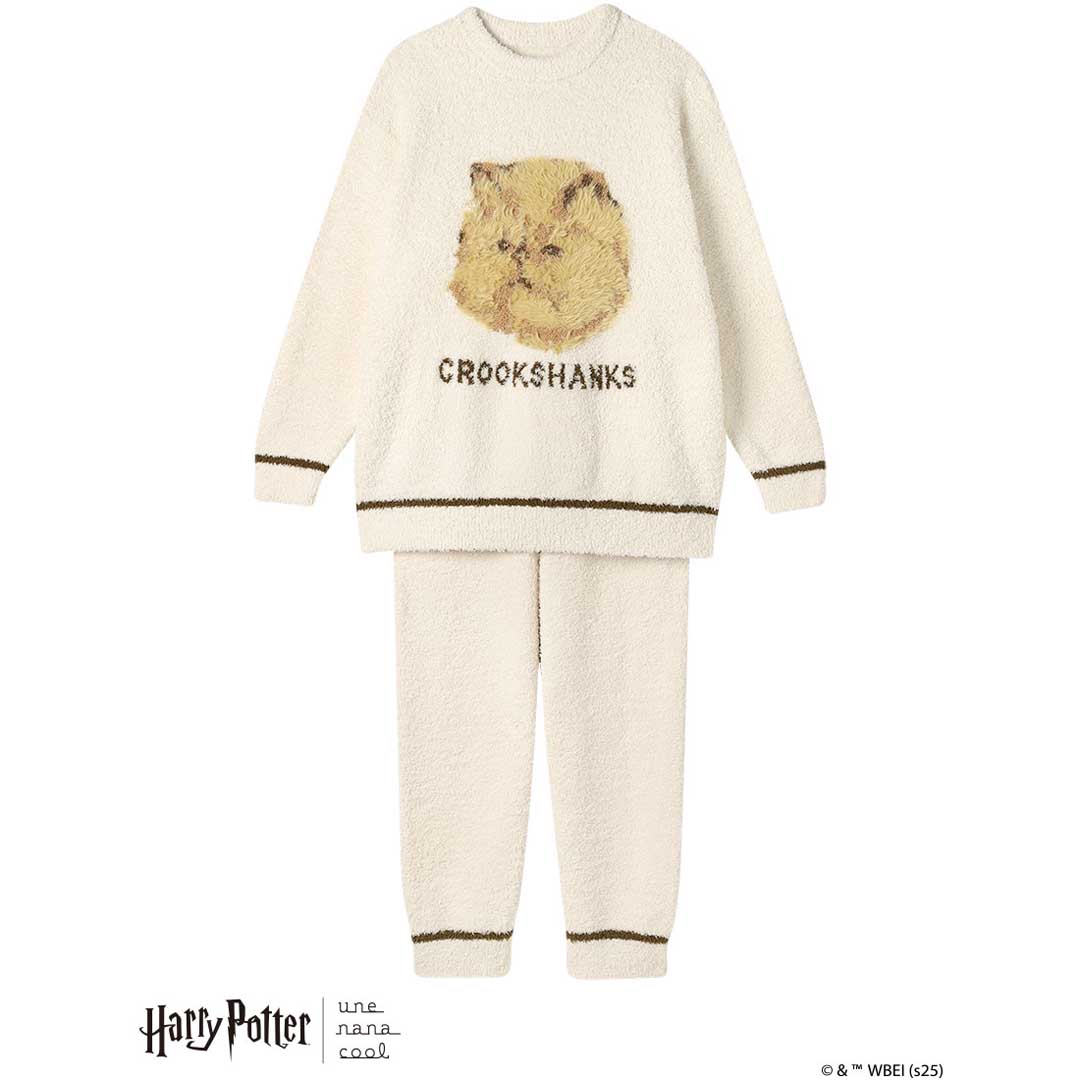 CROOKSHANKS ベージュ 猫　ルームウェア 上下セット　ハリーポッター ウンナナクール】もふもふルームウェア クルックシャンクス