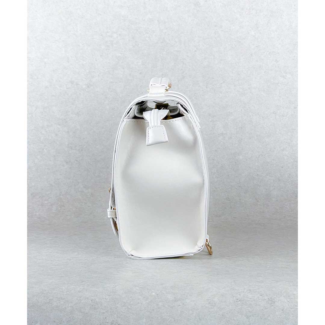 Harry Potter×Flapper ホグワーツロゴ ミニサッチェル WHITE | ハリー