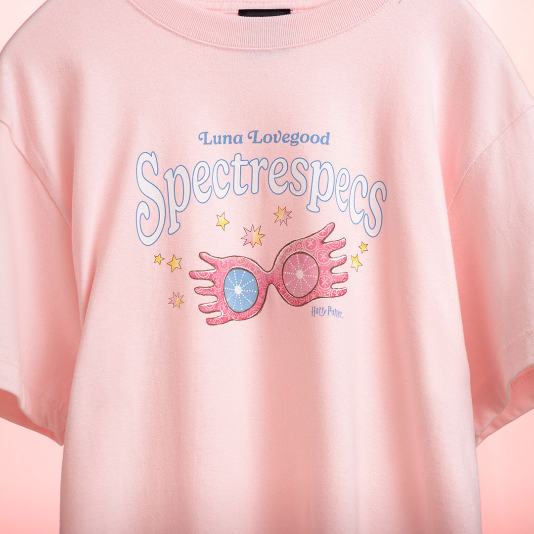 ハリー・ポッター ルーナ めらめらめがね Tシャツ ベビーピンク
